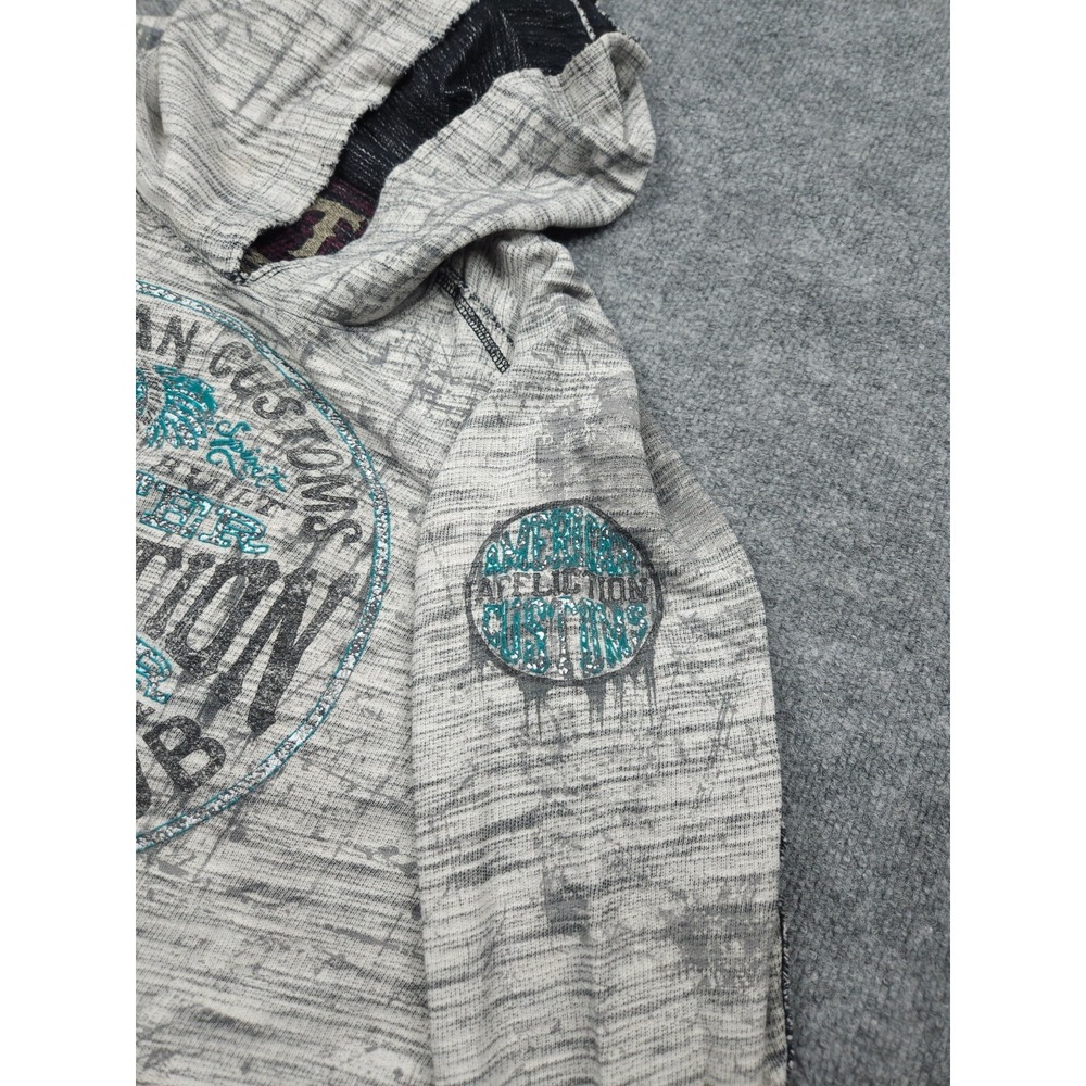 Freedom Tribe Reversible Sweatshirt Men's XXL Gray Graphic Motor Club Y2K - Picture 12 of 16
